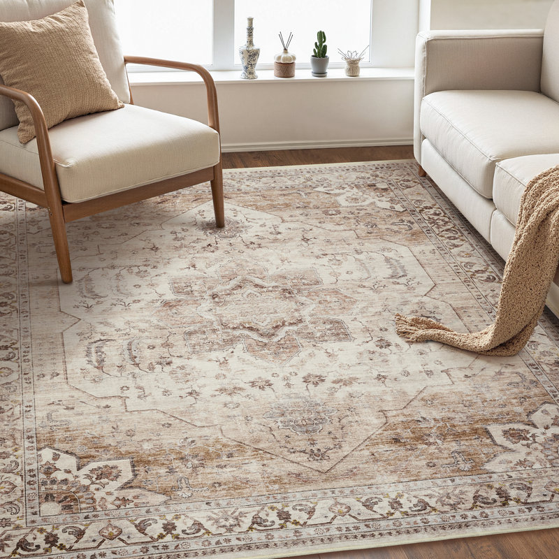 Alcott Hill® Soft Oriental Vintage Washable Distressed Area Rug